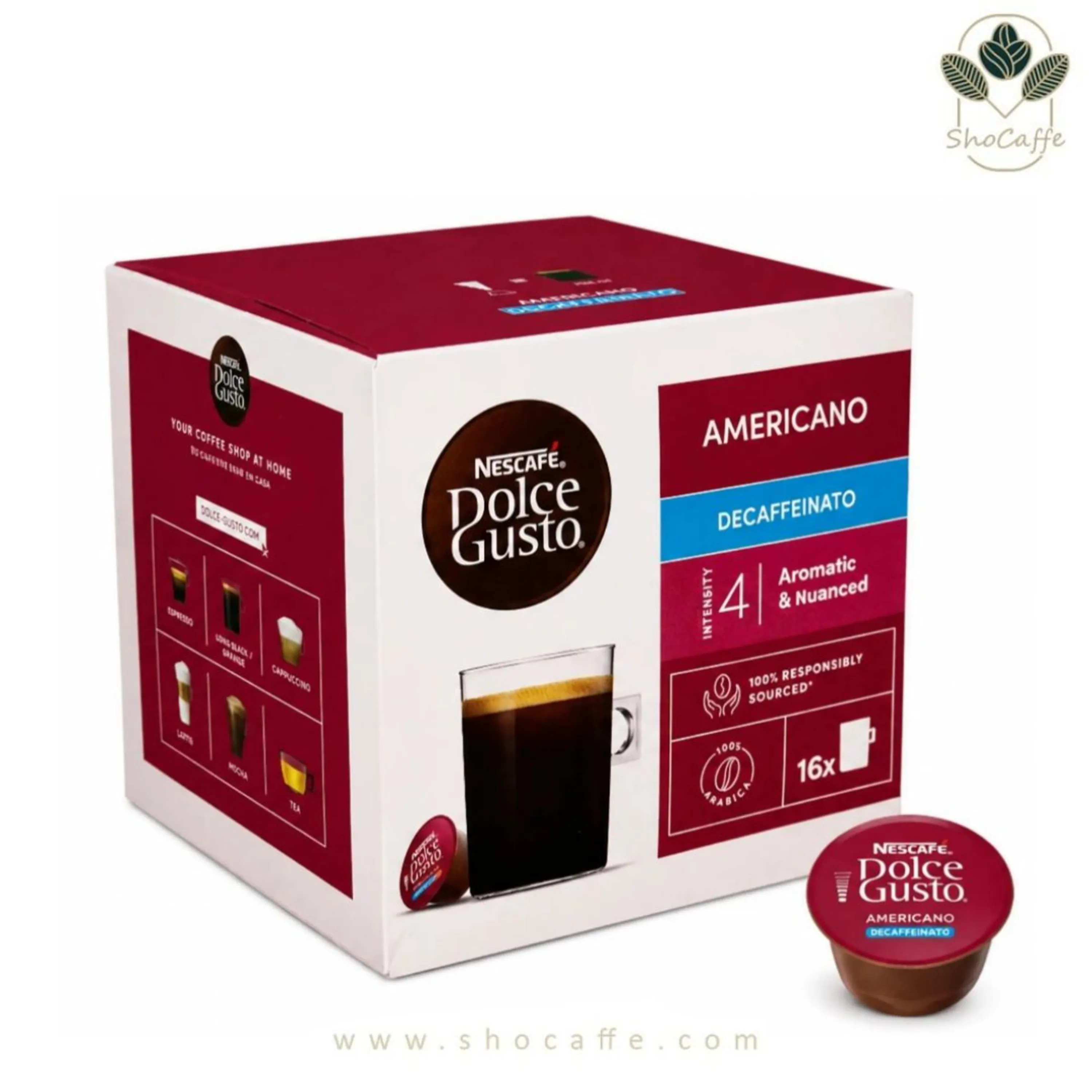 کپسول قهوه دولچه گوستو مدل آمریکانو بدون کافئین Americano Decaffeinato